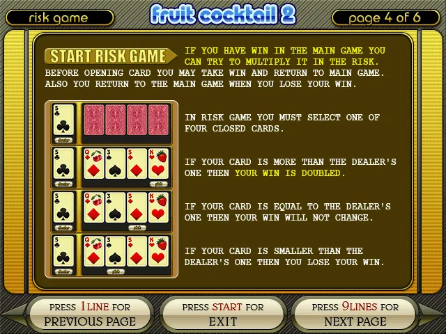 Juego de riesgo de Fruit Cocktail 2